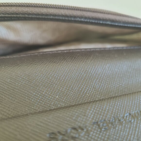 Michael Kors Jet Set Travel Continental Wallet Brown & Gold Zipper All Around - Picture 6 of 10